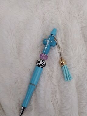 Turquoise Cross Charm Pen with Tassel